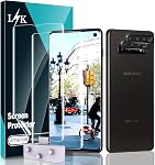 [2+2 Pack] LK designed for Samsung Galaxy S10 6.1inch, 2 Pack Flexible TPU Screen Protector and 2 Pack Camera Lens Protector [Ultrasonic Fingerprint Support] HD Clear Easy Installation