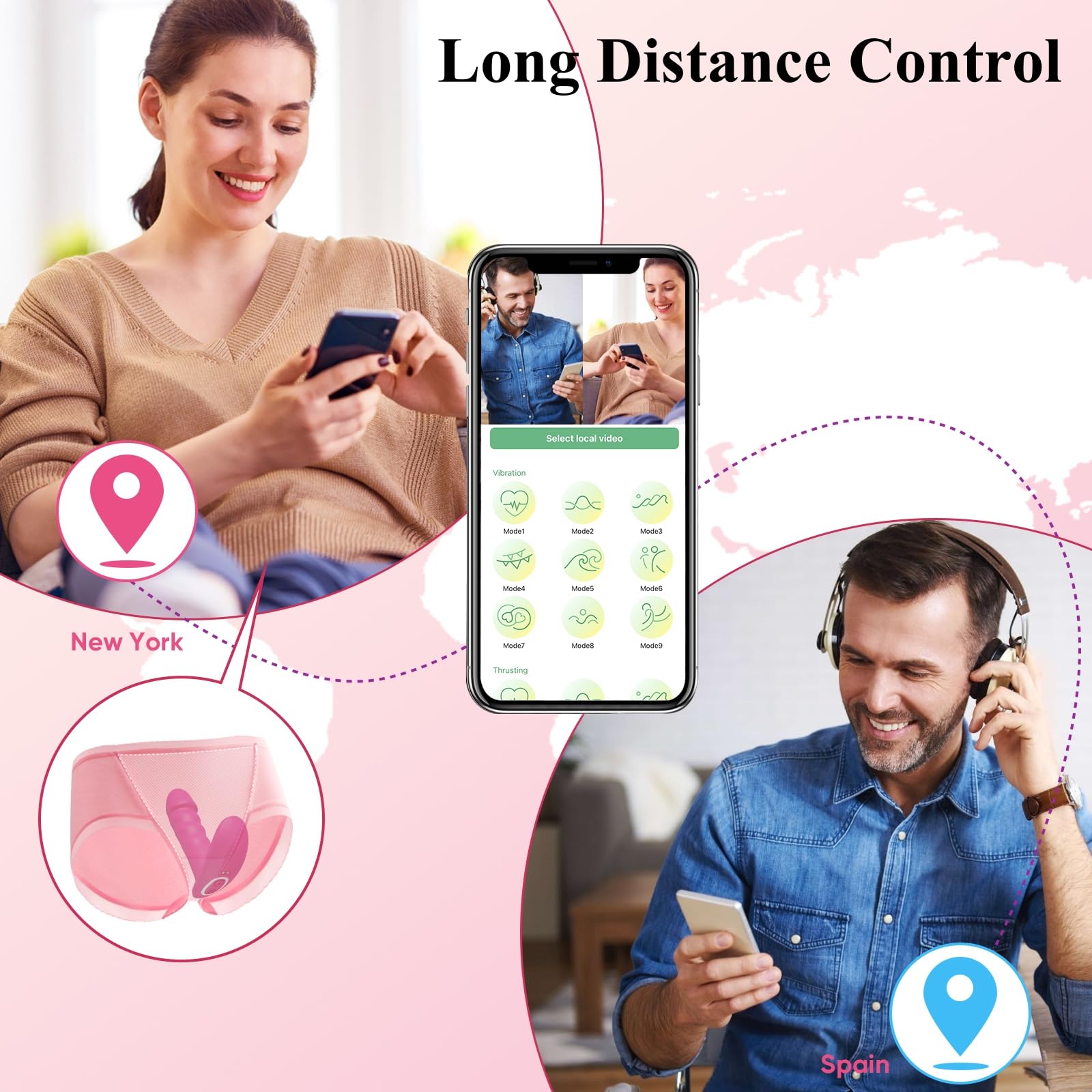 Vibratore Indossabile Con App, Vibratore Dildo Realistico Con Modalità Interattiva, Vibratori Del Punto g Con Controllo a Lunga Distanza, Stimolatore Clitorideo Impermeabile IPX7 Da Donna