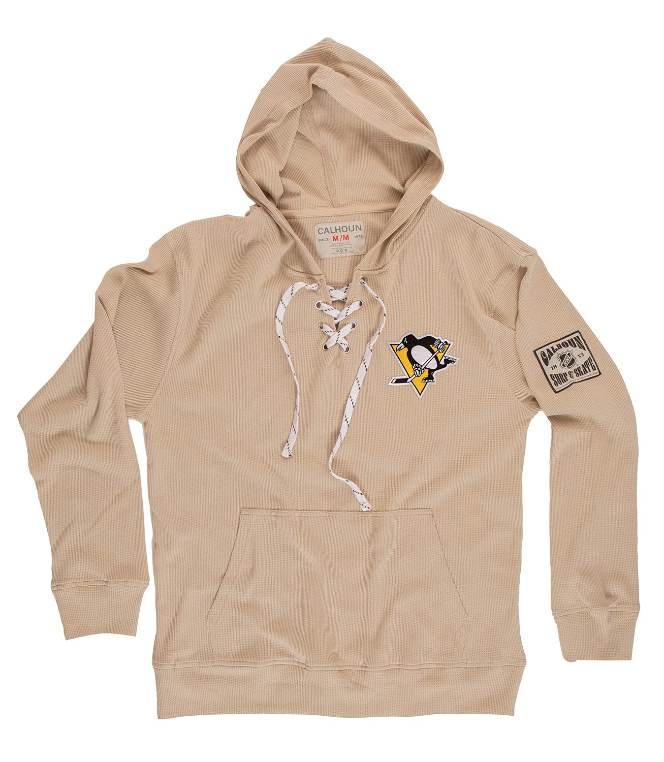 Calhoun NHL Surf & Skate Unisex Loose Fit Waffle Pullover Hoodie – The Coastal Collection, Pittsburgh Penguins, XL
