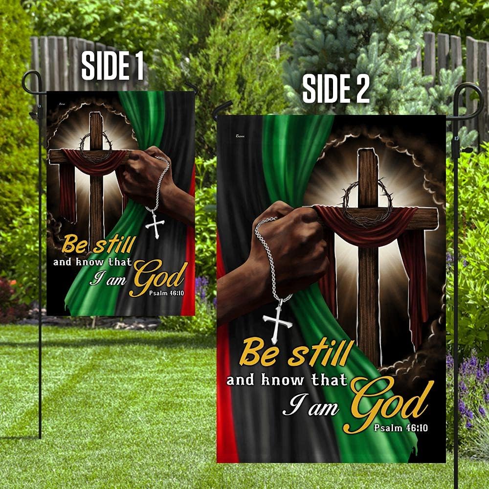 American Flag-Be Still And Know That I Am God African Flag, House Flag (29.5" x 39.5")-USA Flags Premium Polyester-Decorative Indoor Outdoor Flag