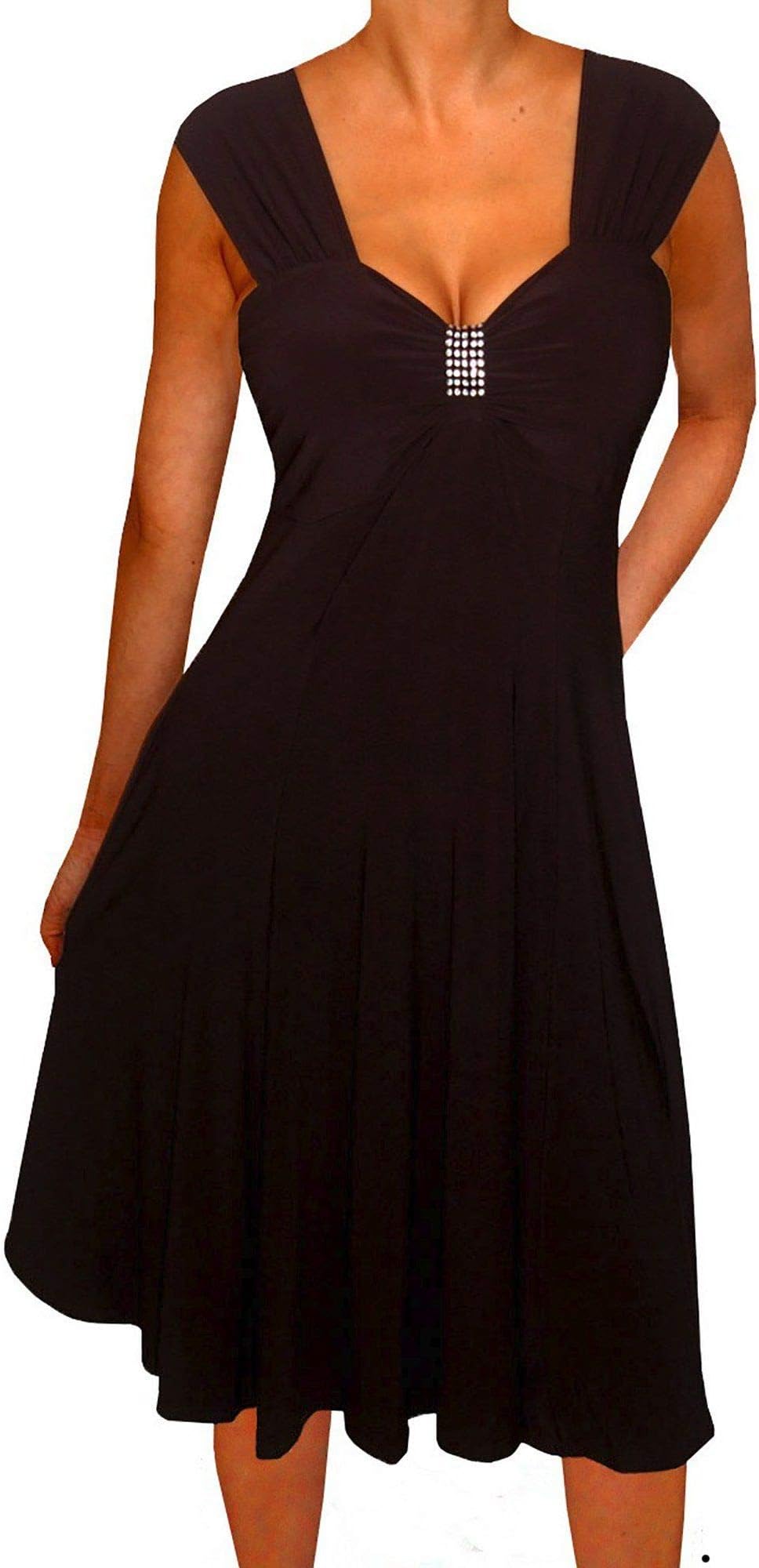 Funfash Plus Size Women Empire Waist A Line Slimming Cocktail Dress Made in USA