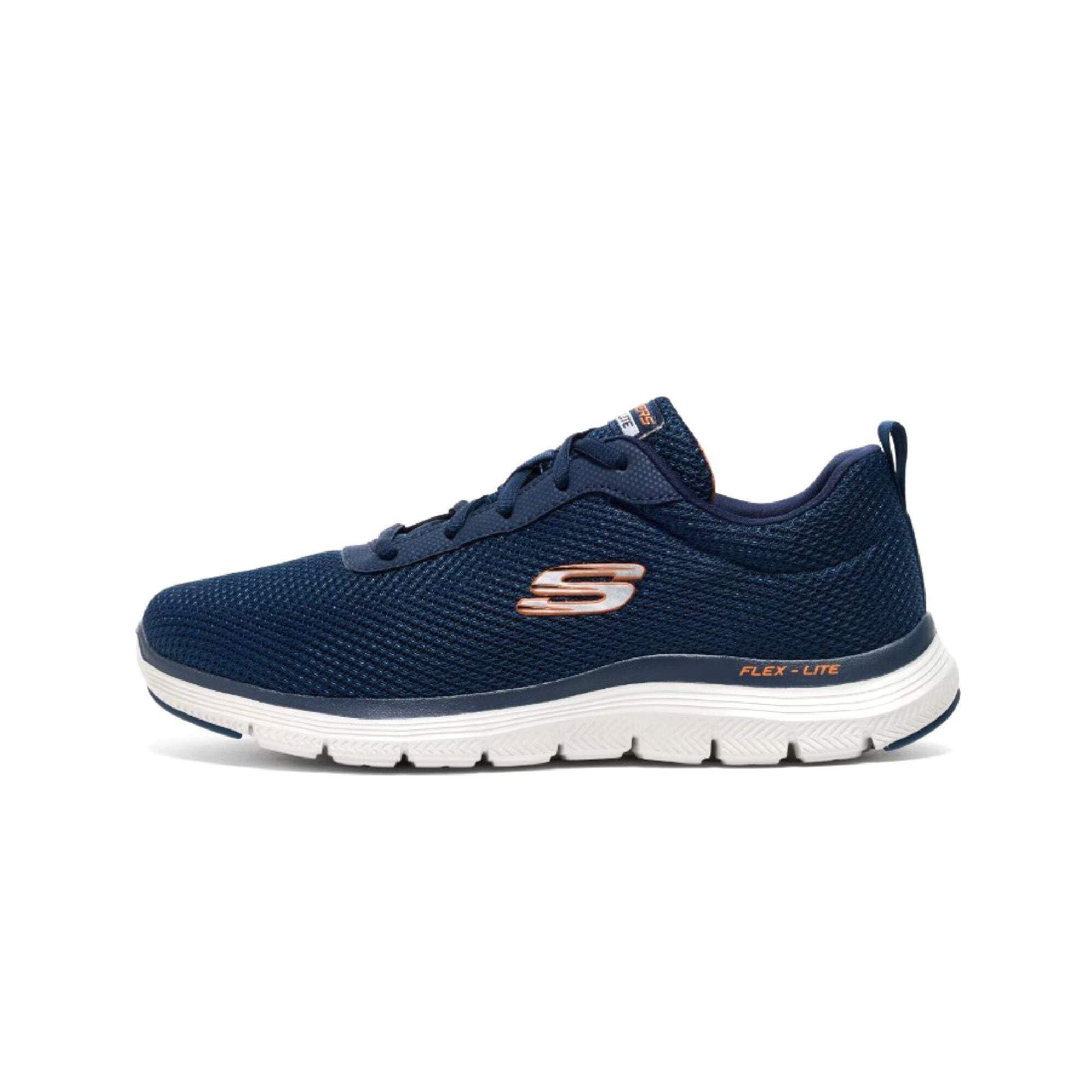 Skechers Burns Agoura Herren-Laufschuhe aus Synthetikmaterial, Marineblau / Orange, 47.5 EU