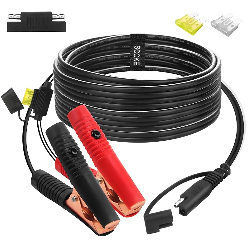 Cabo de Extensão SCCKE com Garra Jacaré para Conector SAE, 14 AWG, 3,05 m, 12 V a 24 V