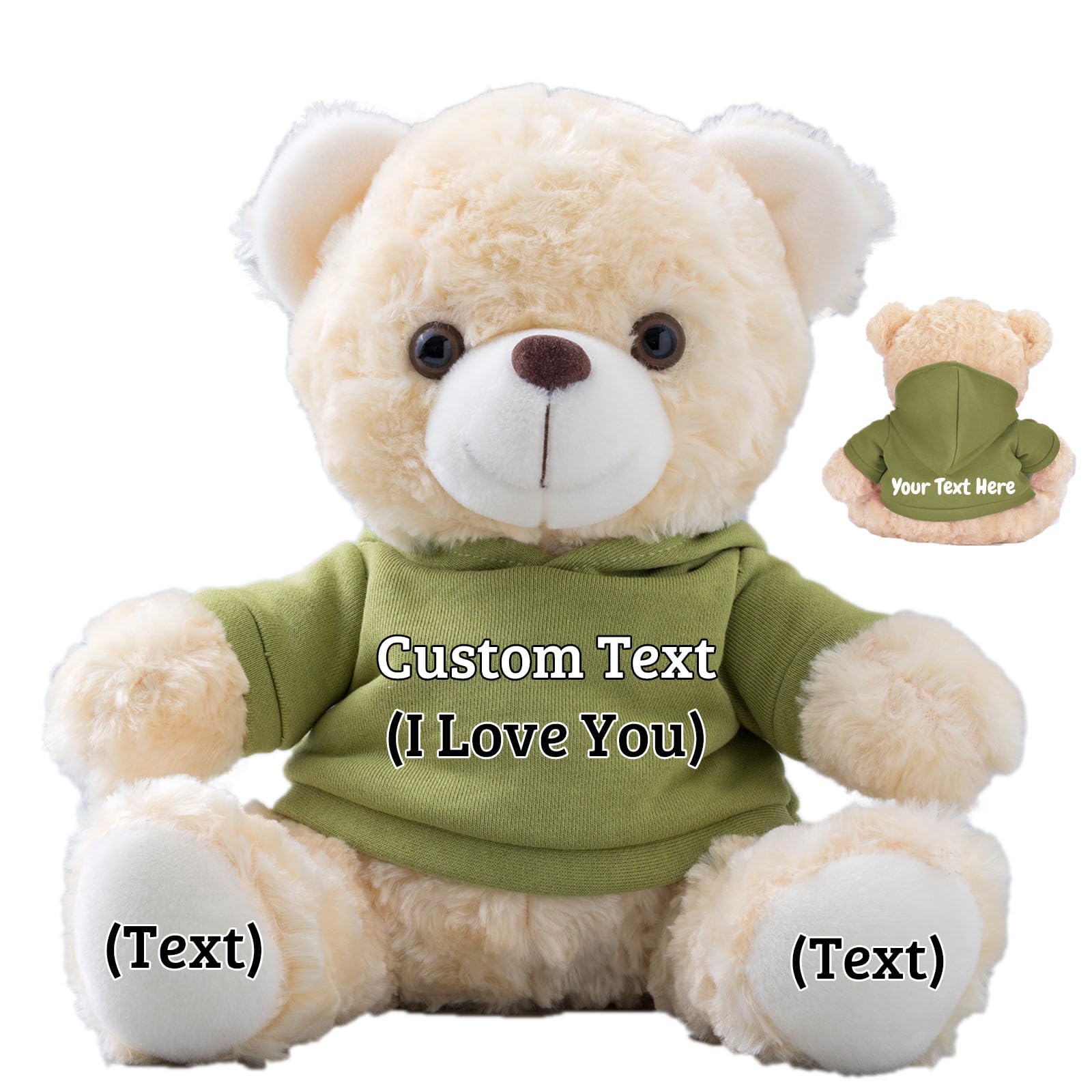 FAHOXUMR Osito de Peluche Personalizado con Nombre Foto Personalizado, Osito Peluche como Regalo Personalizado para Mujer Hombre en San Valentín Cumpleaños Aniversario (20 cm)