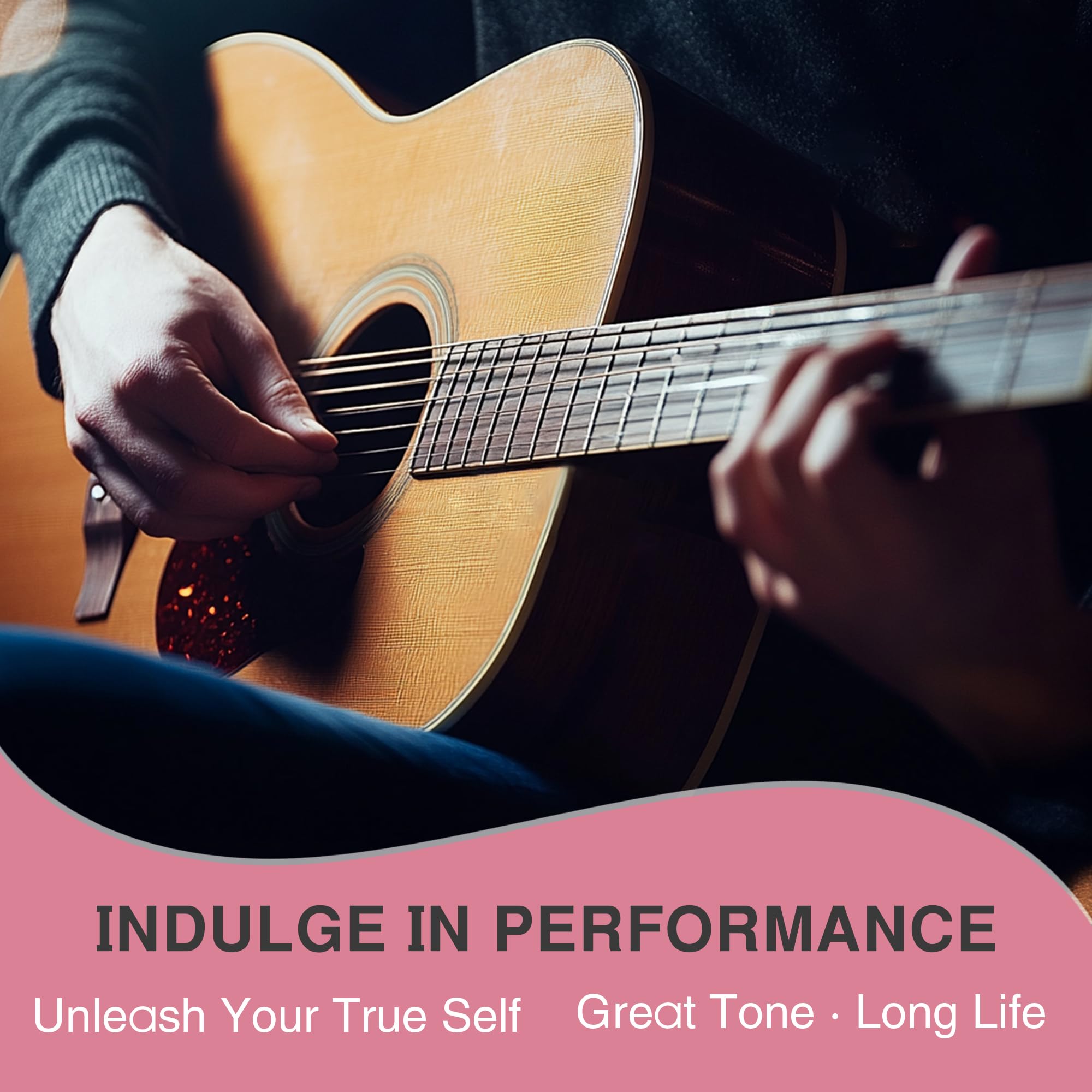 Cuerdas para guitarra acústica, acero chapado en níquel con revestimiento de iones PVD, juego de 6 cuerdas acústicas, sensación consistente, duradero, tono brillante (extra ligero, 10-47 (paquete de