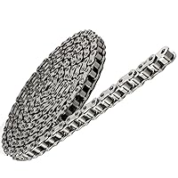 Vista 6 de Jeremywell Cadena de rodillos de acero inoxidable 60 SS 10 pies con 1 enlace de conexión