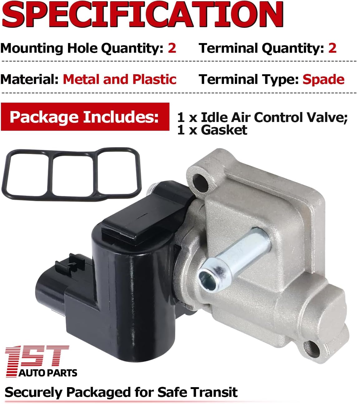 1ST Idle Air Control Valve IACV with Gasket Fits for Honda Accord Odyssey Pilot CR-V, for Acura CL TL MDX V6 3.0L 3.2L 3.5L Replace OE: 16022P8AA01 16022PPAA11