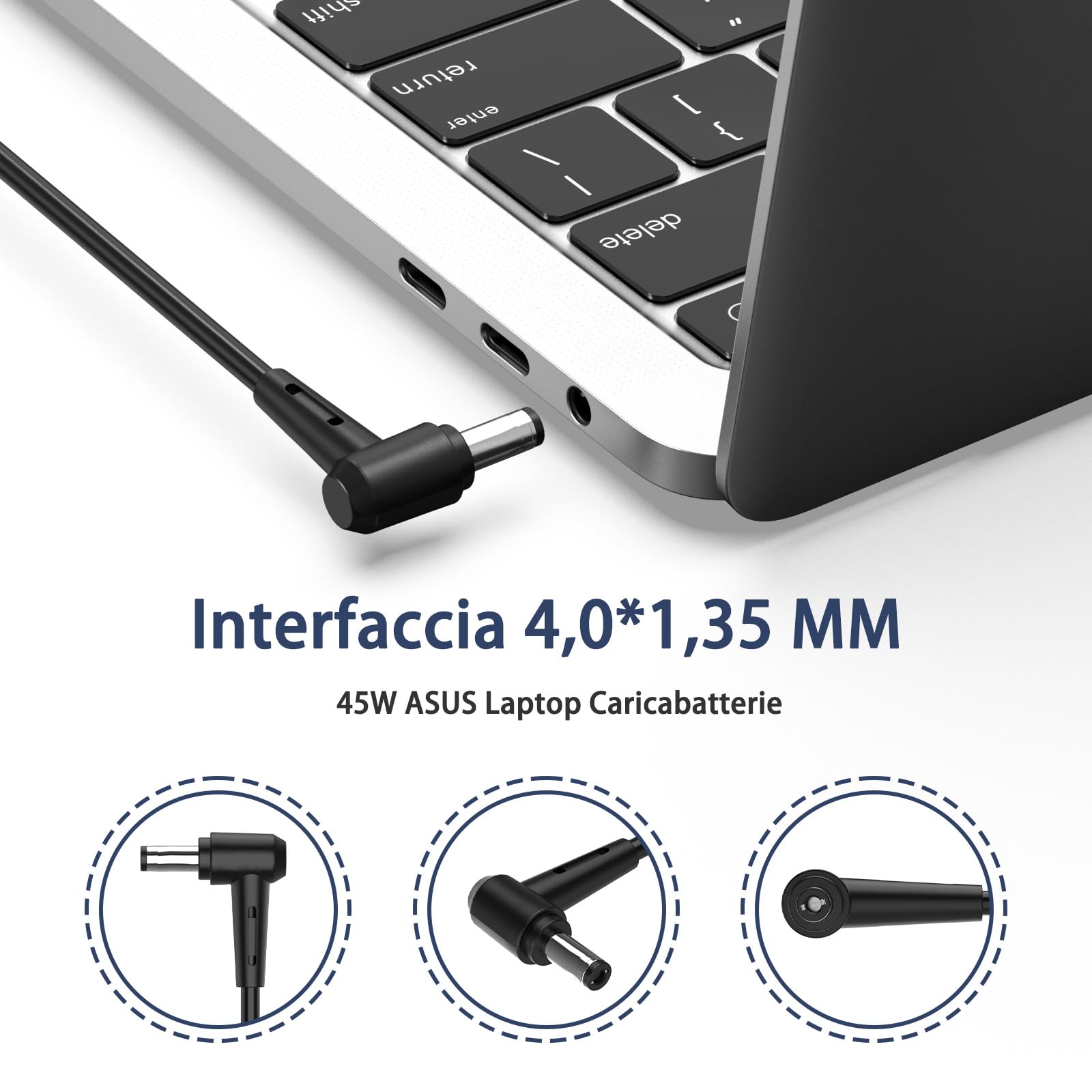 Superer 45W Alimentatore Caricatore Compatibile con Asus VivoBook 14 X1400E A416J F415JA R465J R465JA R465 R465 X415J X415JA X415 X415E X415EA X415M X409F X421 Portatile Caricabatterie
