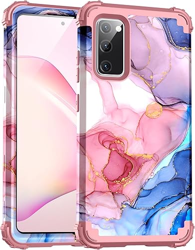 Funda para Galacy S20 FE 5G, tres capas de alta resistencia a prueba de golpes, de plástico duro, goma de silicona suave, funda protectora contra