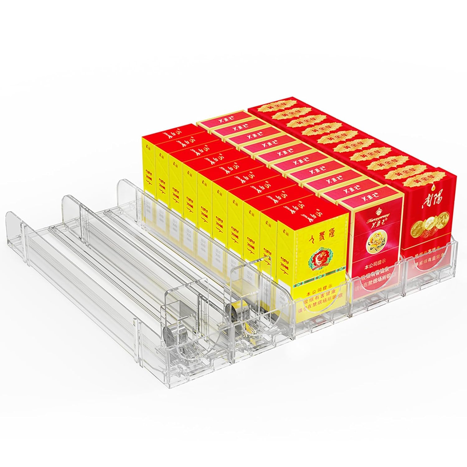 10 Pcs Upgraded Thickened Cigarette Pusher Rack，Automatic Spring Loaded Tobacco Dispenser Tray，Merchandise Smart Shelf Pusher System