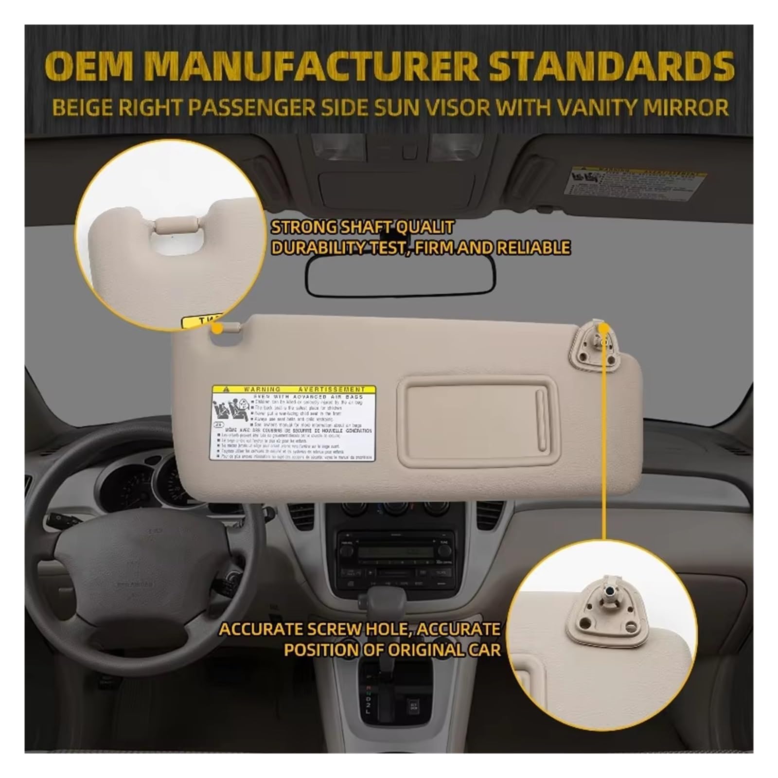 Für Toyota Für Highlander 2004-2007 Links Fahrer Rechts Beifahrerseite Sonnenblende 74320-48260-A0 74310-48220-A0 Auto Frontscheibe Thermomatte