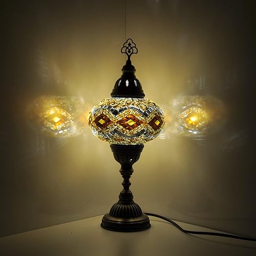 Lámpara turca de mesa con 10 variantes  Lámpara turca marroquí con base de bronce  Lámpara de noche Tiffany hecha a mano  Lámpara de noche de noche
