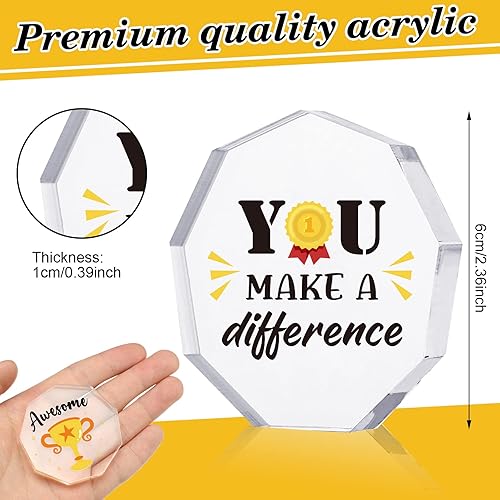 Miniatura 2 de Janmercy 24 piezas Vbs Evs Housekeeping Regalos de agradecimiento de medalla acrílica, trofeos de premio a granel, 6 estilos, placa grabada