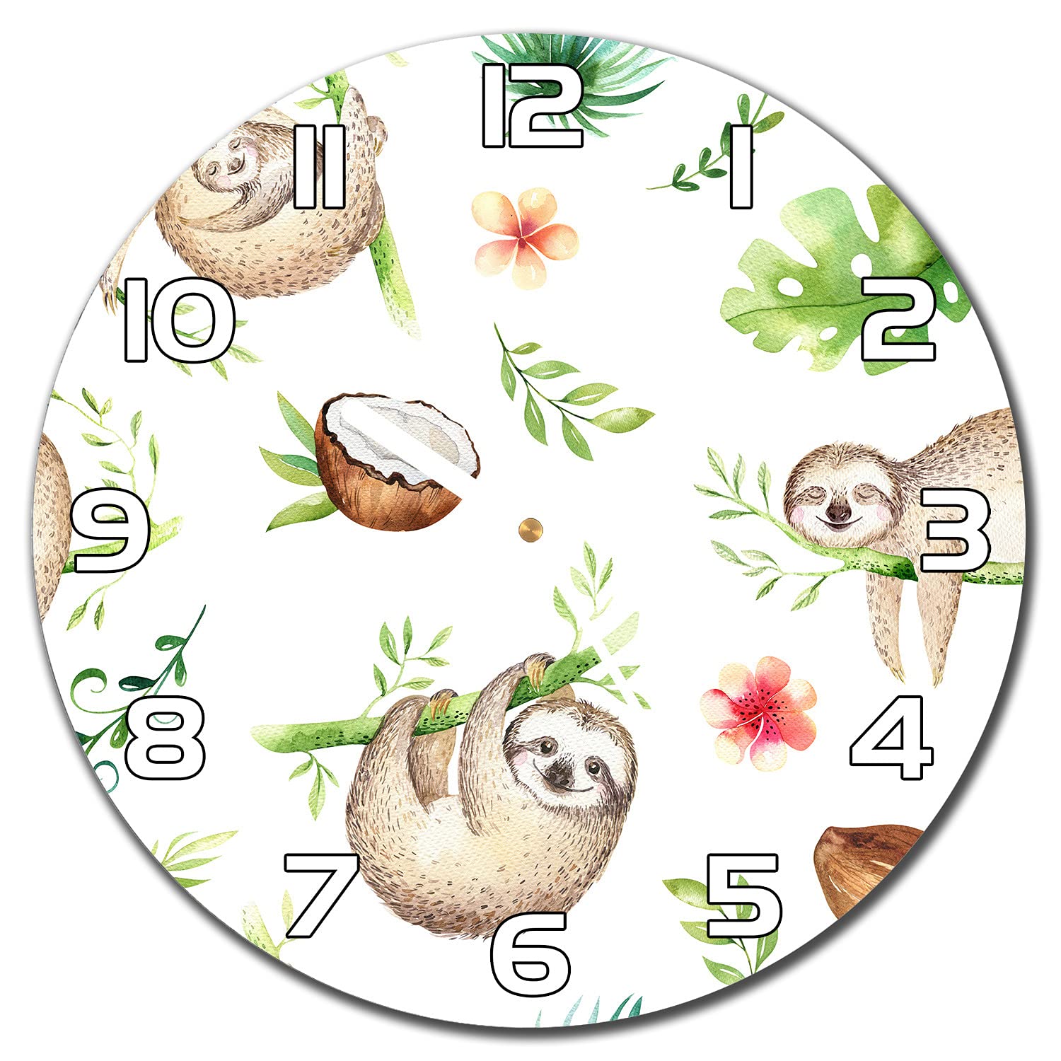 Horloge en verre aiguilles blanches lisible et silencieuse 30 cm