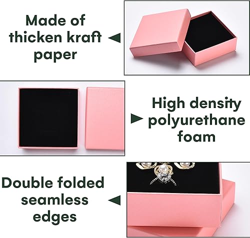 Miniatura 5 de Dawhud Direct Pequeñas cajas de regalo de joyería Caja de embalaje de joyería de cartón para aretes, collar, pulsera y anillo de boda Pequeña y