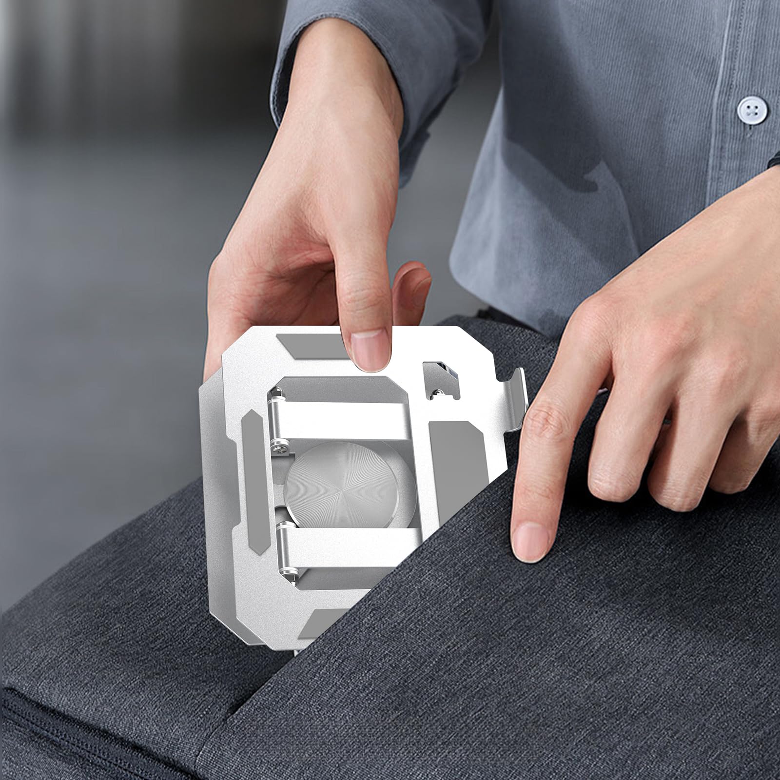 Bighan 360° Support Tablette Argent, Pliable Support Tablette Bureau Accessoires pour Tablette/PS/mobilephones/Switch 4,7" - 12,9"