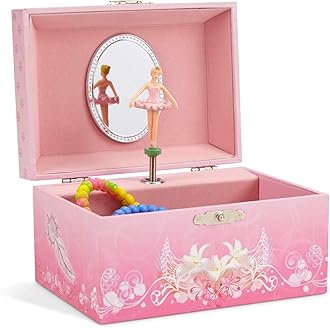 JewelkeeperJewelkeeper Ballerina Music Jewelry Box for Girls - Swan Lake Melody, Elegant Design with Pink Soft Interior, 6"x 4.65" x 3.5", Spacious Storage for Kids Jewelry, Ready-to-Gift Packaging for Birthdays