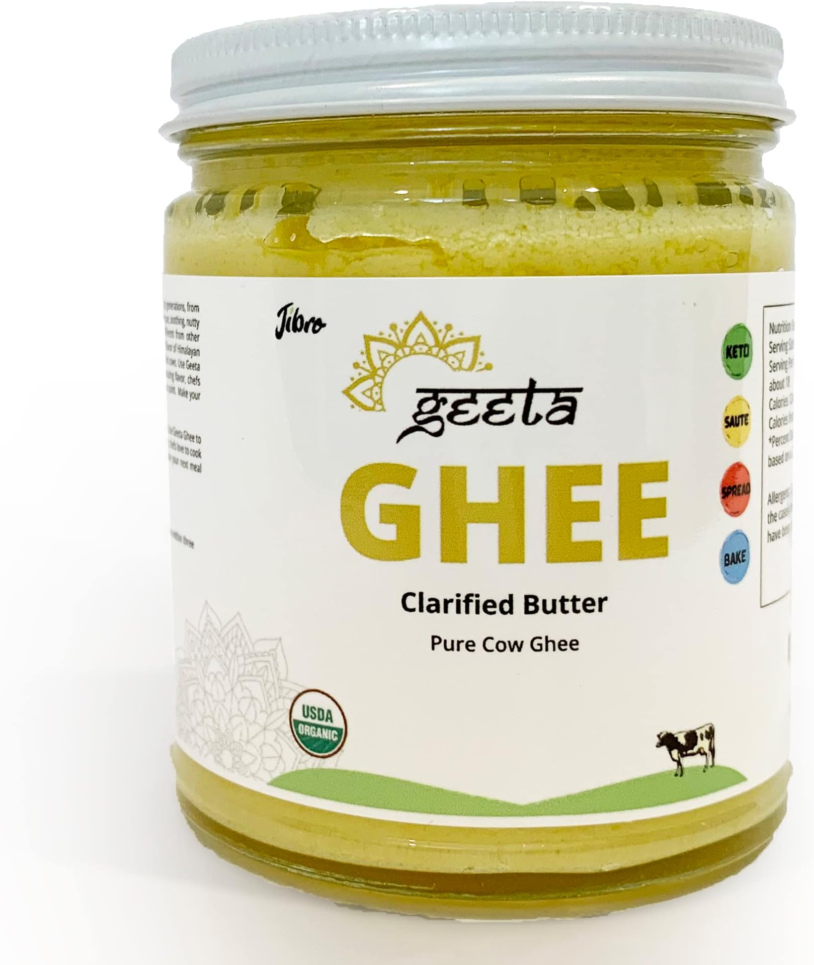 Urban Gita Ghee Butter - Organic, Grass Fed, Cultured Ghee Clarified Butter, Made in the Pacific Northwest, Used for Cooking Oils and Spreads - 9 Oz