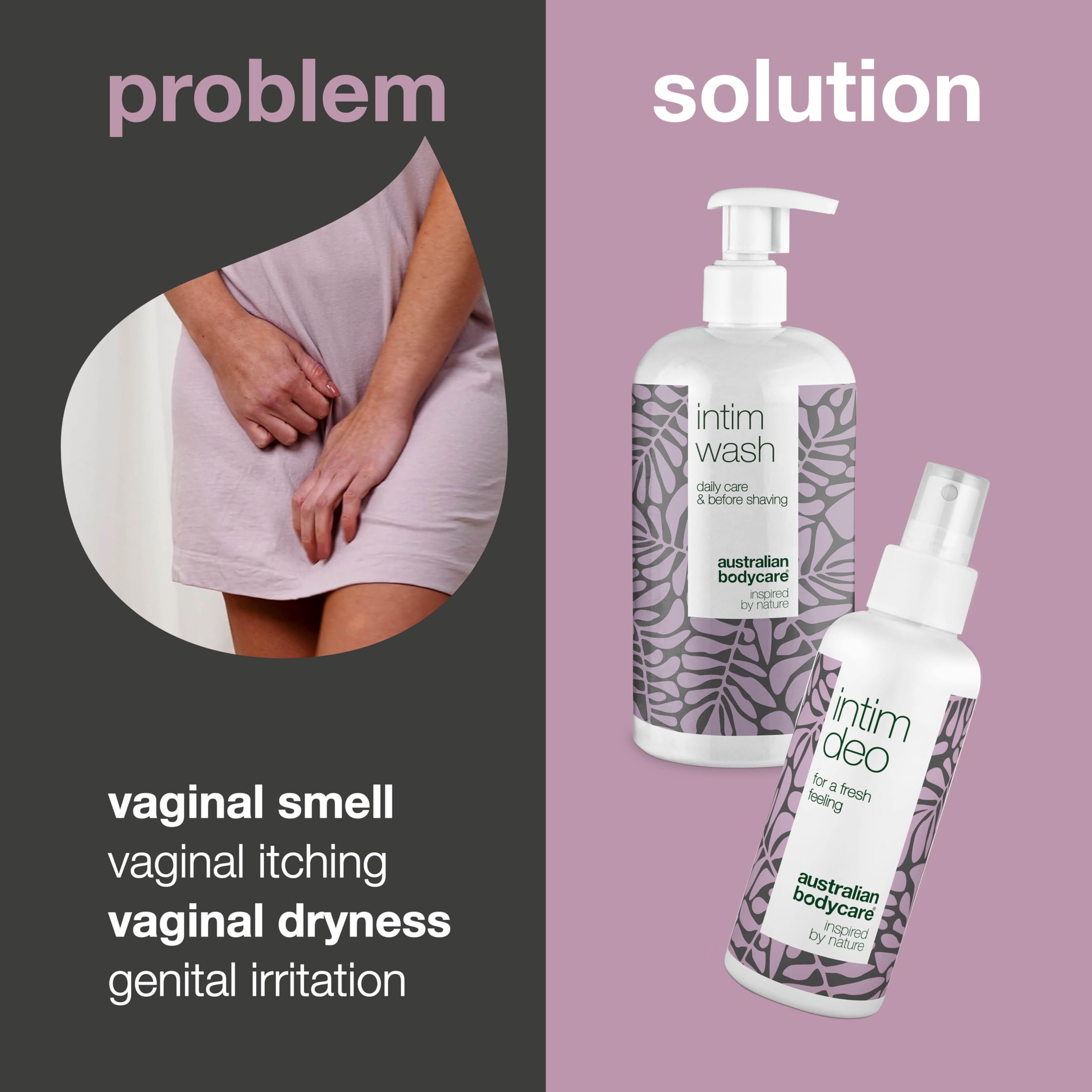 Kit contro il cattivo odore intimo | 2 prodotti al Tea Tree Oil contro odore, prurito intimo e bruciore intimo | Detergente intimo (500 ml) e deodorante intimo (100 ml) anti odore e rinfrescanti
