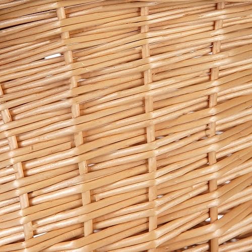 Miniatura 6 de Cesta de mimbre para bicicleta infantil con correas para bicicleta infantil de 12 a 16 pulgadas, triciclo, scooter, (rosa, morado y marrón)