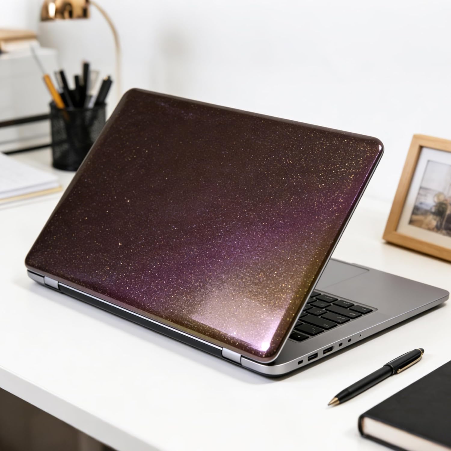LACHEERY 15.8"x275" Purple Glitter Wallpaper Purple Peel and Stick Wallpaper Glossy Glitter Contact Paper Peel and Stick for Cabinets Crafts Self Adhesive Contact Paper Decorative Holographic Vinyl