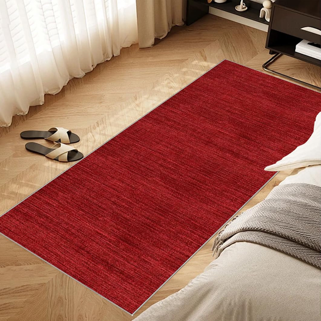 Nowoczesny antypoślizgowy dywan 60 x 500 cm do kuchni, przedpokoju i wejścia, nadaje się do prania, czerwony dywan do salonu, łazienki i korytarza