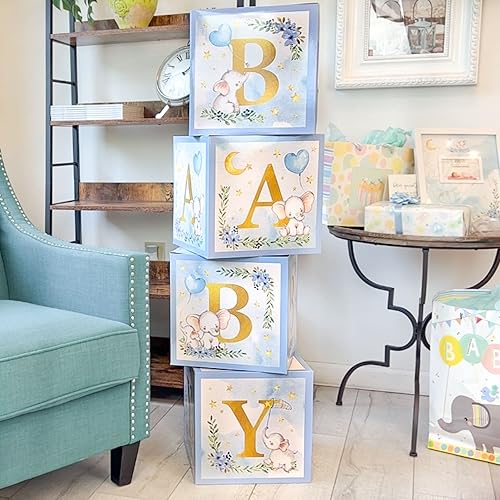 Miniatura 9 de Kate Aspen Elefante Baby Shower Platos de papel decorativos prémium de 9 pulgadas (peso de 350 GSM - Juego de 16)  Suministros para fiestas