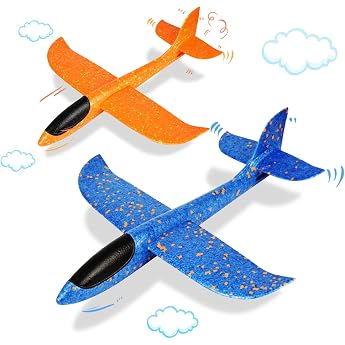 VCOSTORE Styroporflieger Flugzeug- 2 St ck Spielzeug Gro  Segelflugzeug Wurfgleiter Flieger Styropor f r Kinder