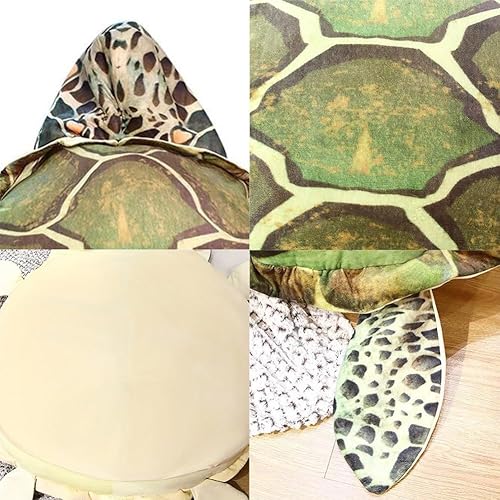 Miniatura 4 de CADDMIE Almohadas creativas de concha de tortuga, almohada de felpa de concha de tortuga, disfraz de animal de peluche, divertido regalo divertido