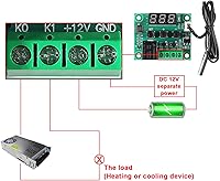 Vista 3 de 2 módulos controladores de temperatura W1209, pantalla LED, módulo de termostato digital con funda DC 12 V, interruptor electrónico digital