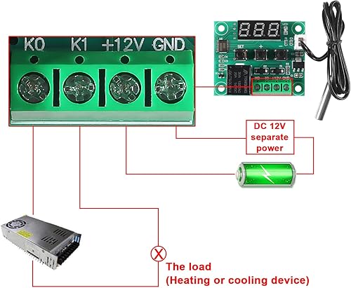 Miniatura 3 de 2 módulos controladores de temperatura W1209, pantalla LED, módulo de termostato digital con funda DC 12 V, interruptor electrónico digital de