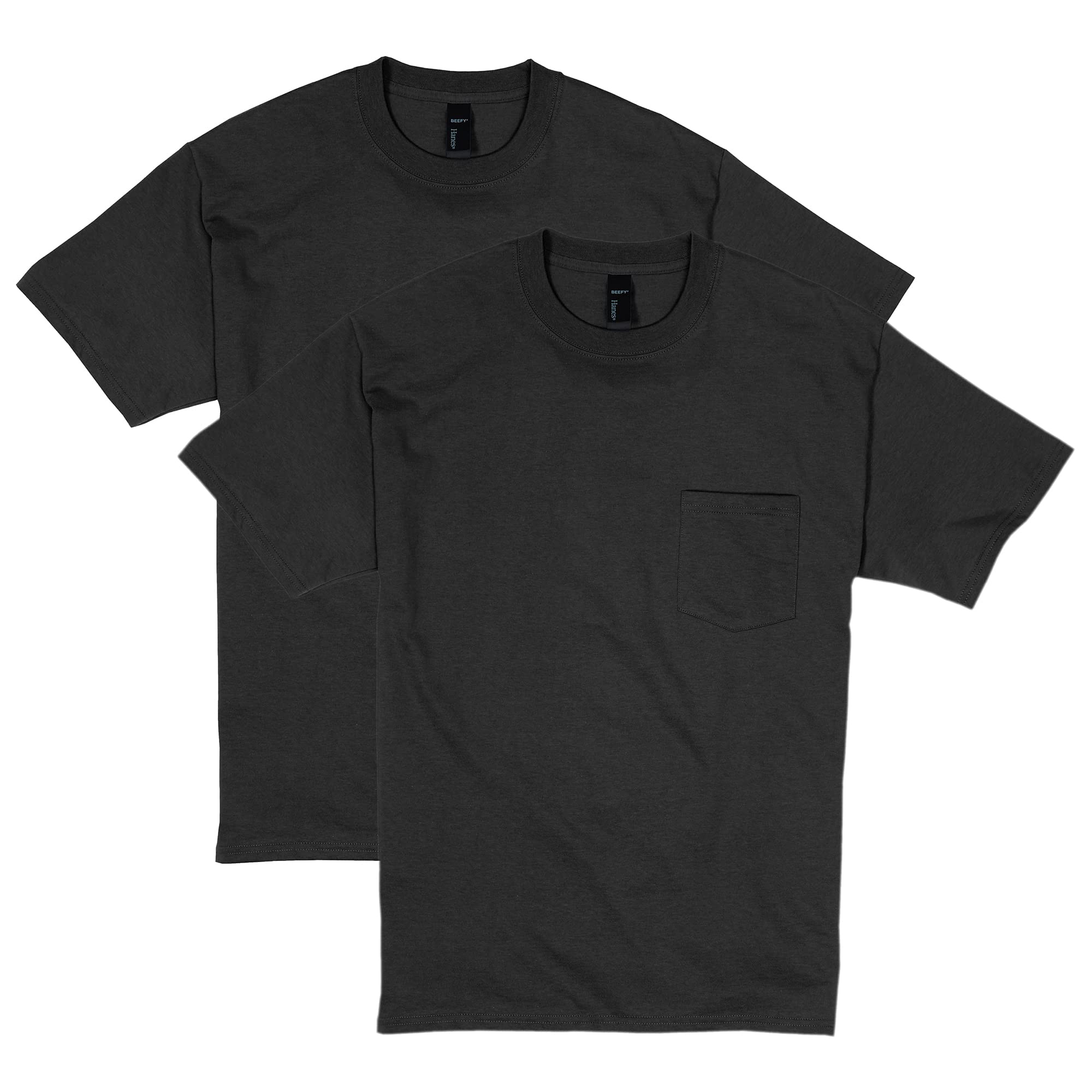 HanesMen's Heavyweight Pocket T-Shirt, Beefy-T Full-Cut Cotton Pocket Tee for Men, Crewneck T-Shirt For Men, 1 or 2 Pack