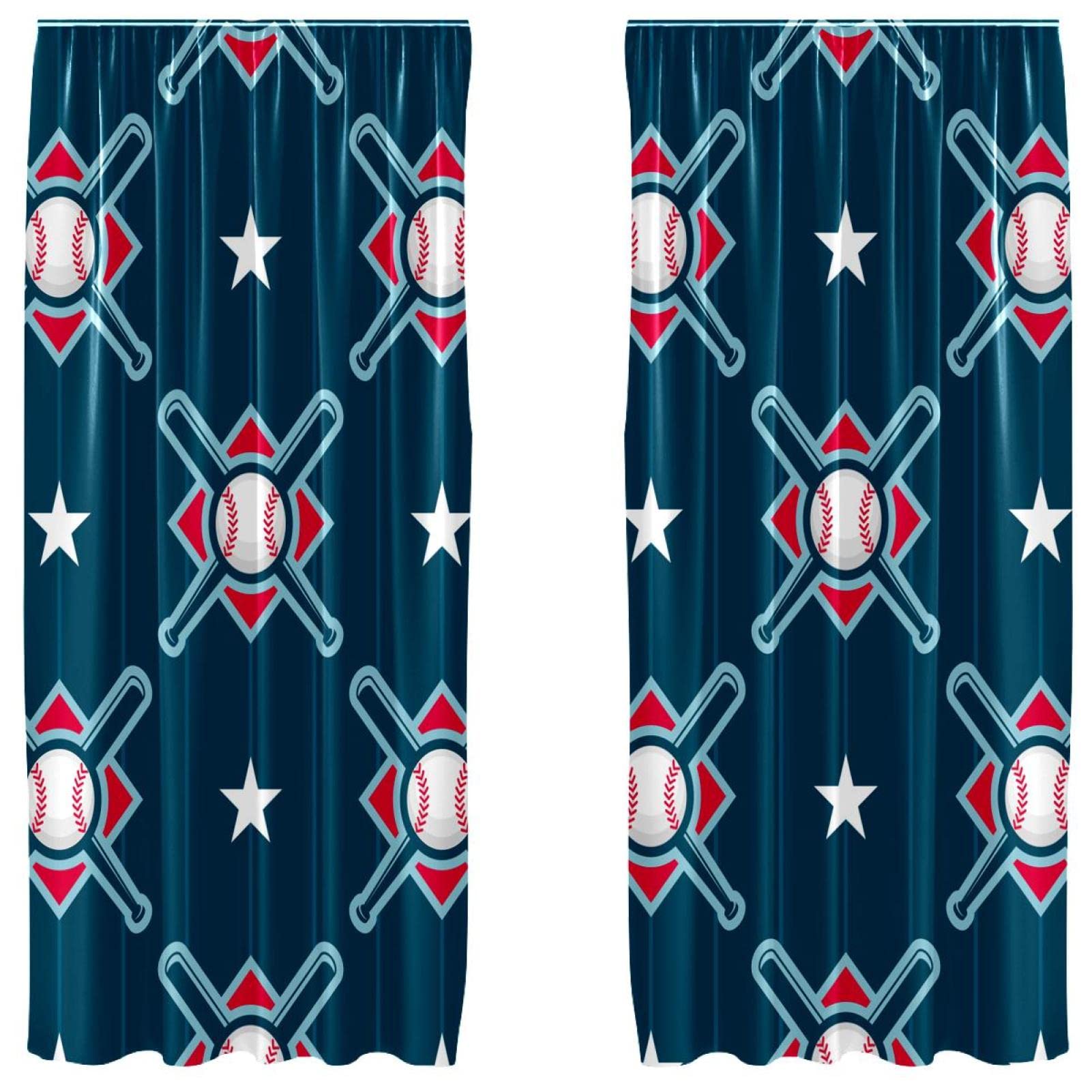 Rideaux occultants baseball pour bloquer la lumière du jour en chambre