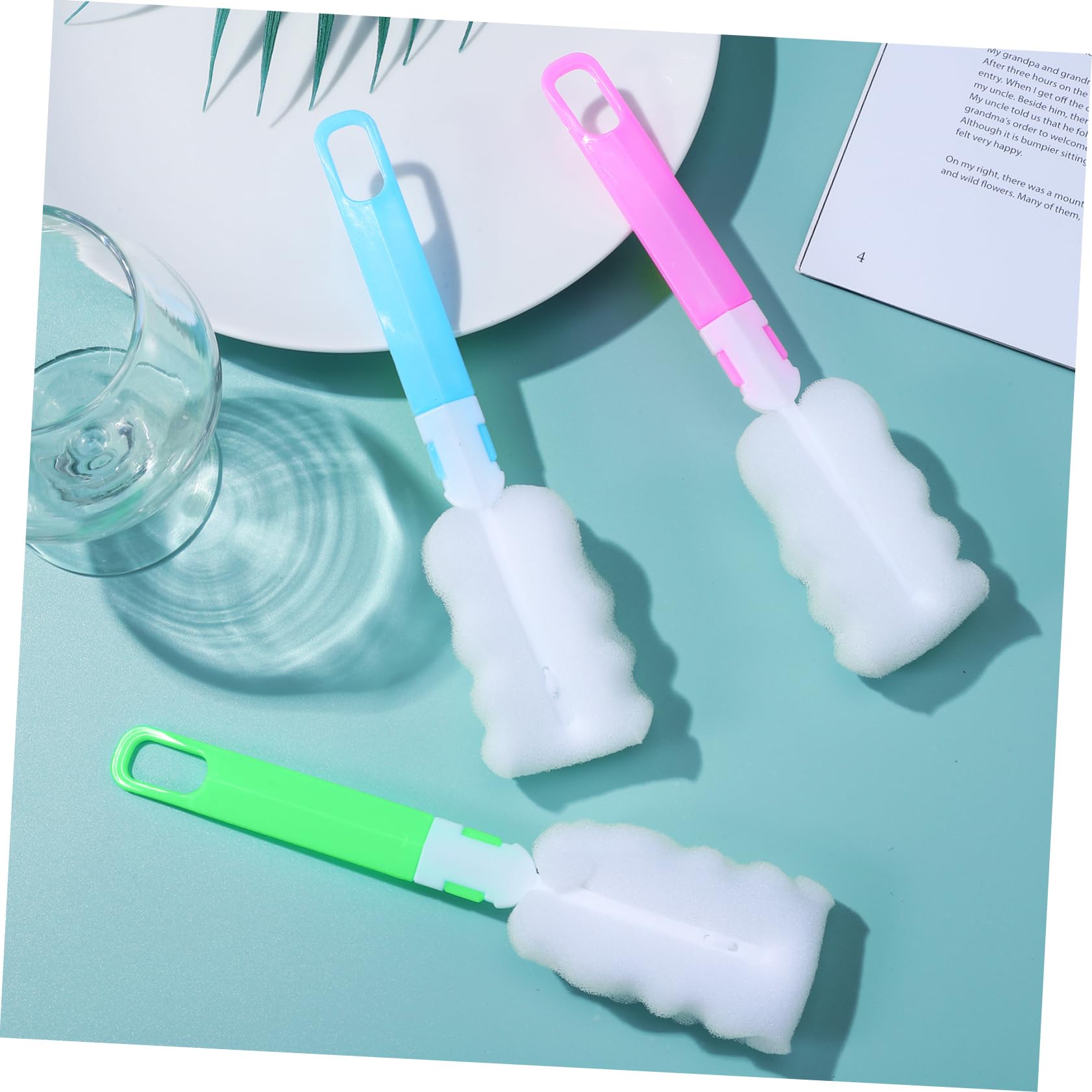 VILLFUL 3pcs Cup Brush Bottle Sponge Cup Sponge Brush Cup Washing Tool Reusable Cup Brush Bottle Brush Sponge Brush for Cleaning Sponge Cleaning Brush Cup Cleaning Brush re-usable