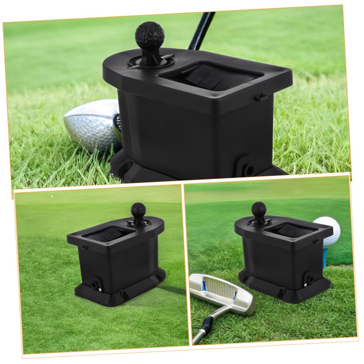 GANAZONO Przenośny Czyścik Do Piłek i Kijów Golfowych Ręczny Czarny Do Sprzętu Golfowego Akcesoria Golfowe Zewnątrz bez Baterii Precyzyjnej Gry i Treningu