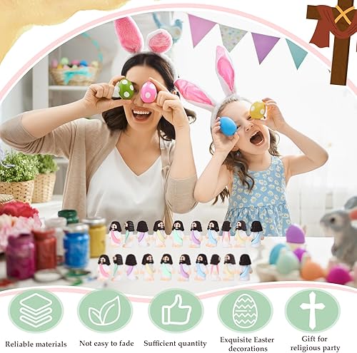 Vista 68 de Sumind 50 figuras de Jesús de diseño original, milagro, mini bolsillo para esconderse y buscar, relleno de huevos de Pascua, regalos de fiesta Azul