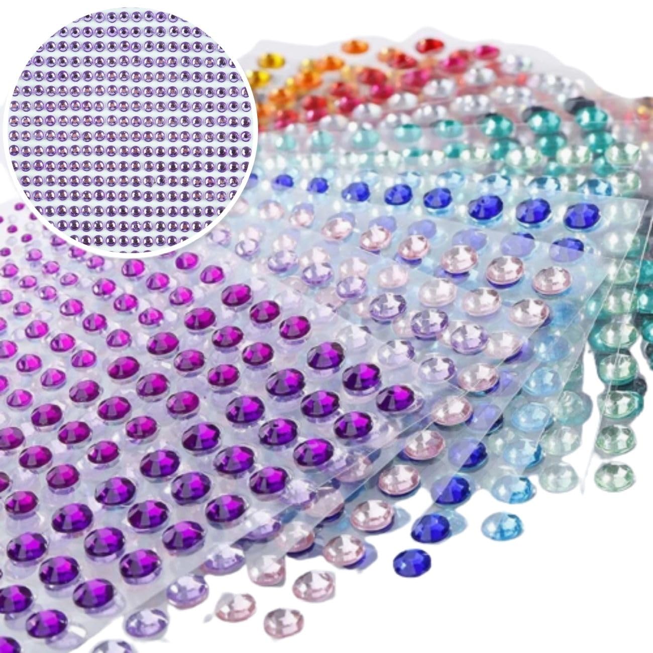 Cartela Adesiva De Strass 3mm, Cartela Com 840 Unidades, Strass Meia ...