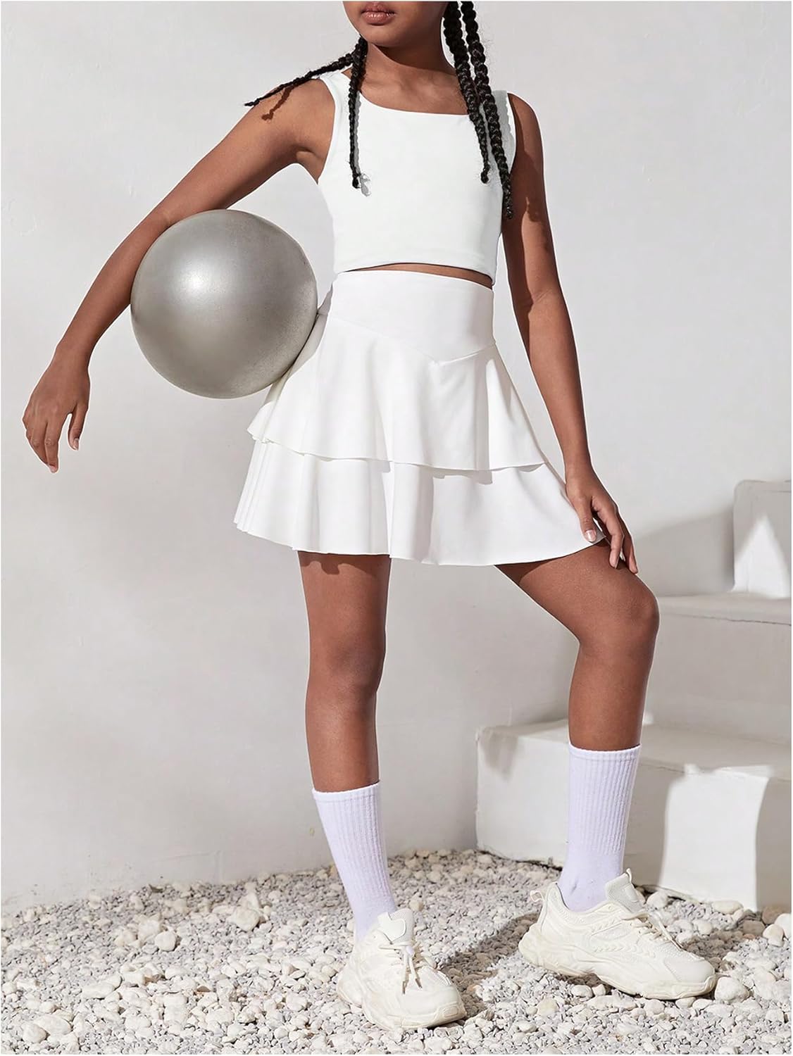 WDIRARA Girl's Twist Back Sports Bras Backless Tank Top Workout Sports Shirts for Gym - Image 4