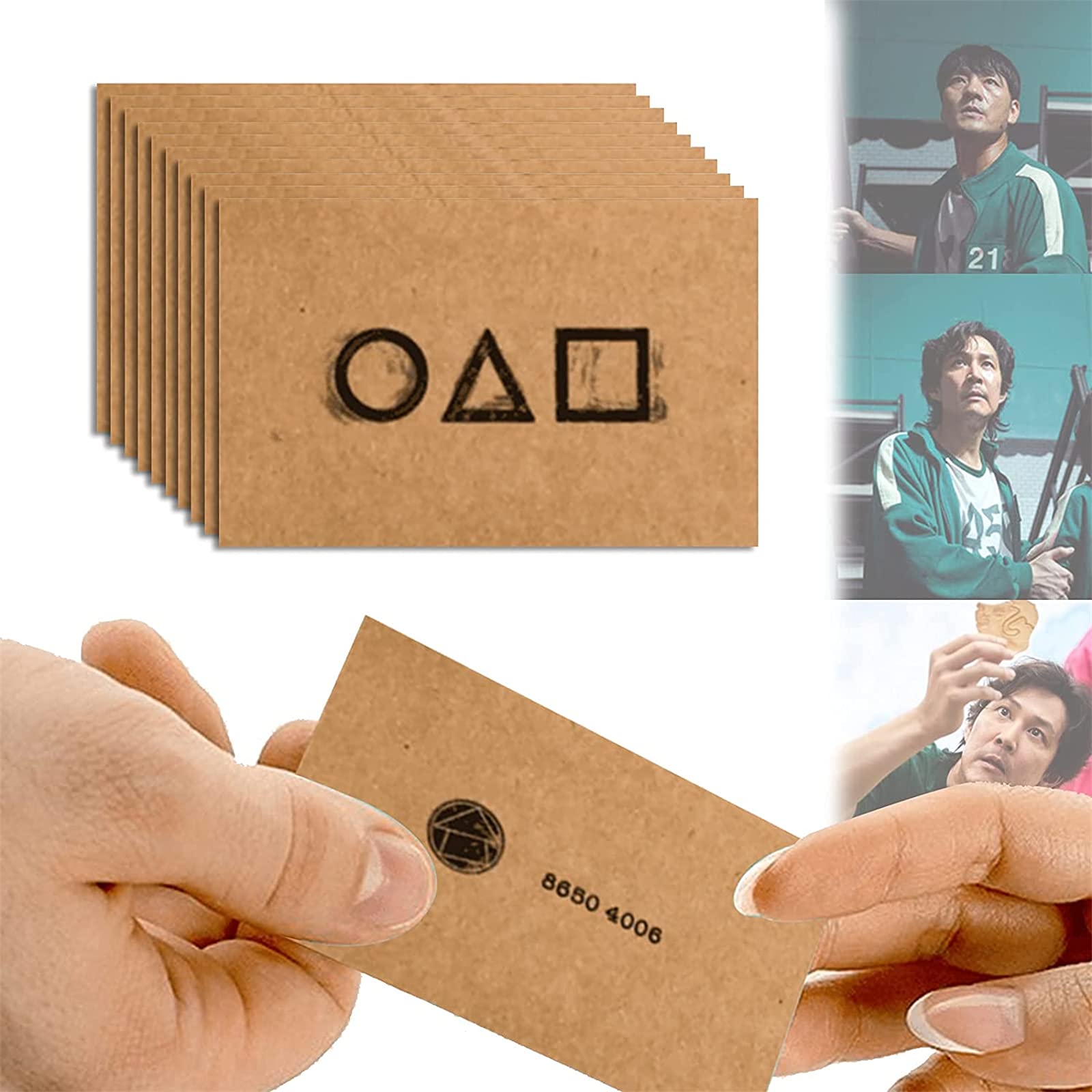 Squid Game Card, 2021 Masked Man Squid Game Invitation Card, Squid Game the Same Type of Peripheral Game Card Party Card, Crazy Props for Halloween Squid Game Fans for Cosplay Theme Party Games