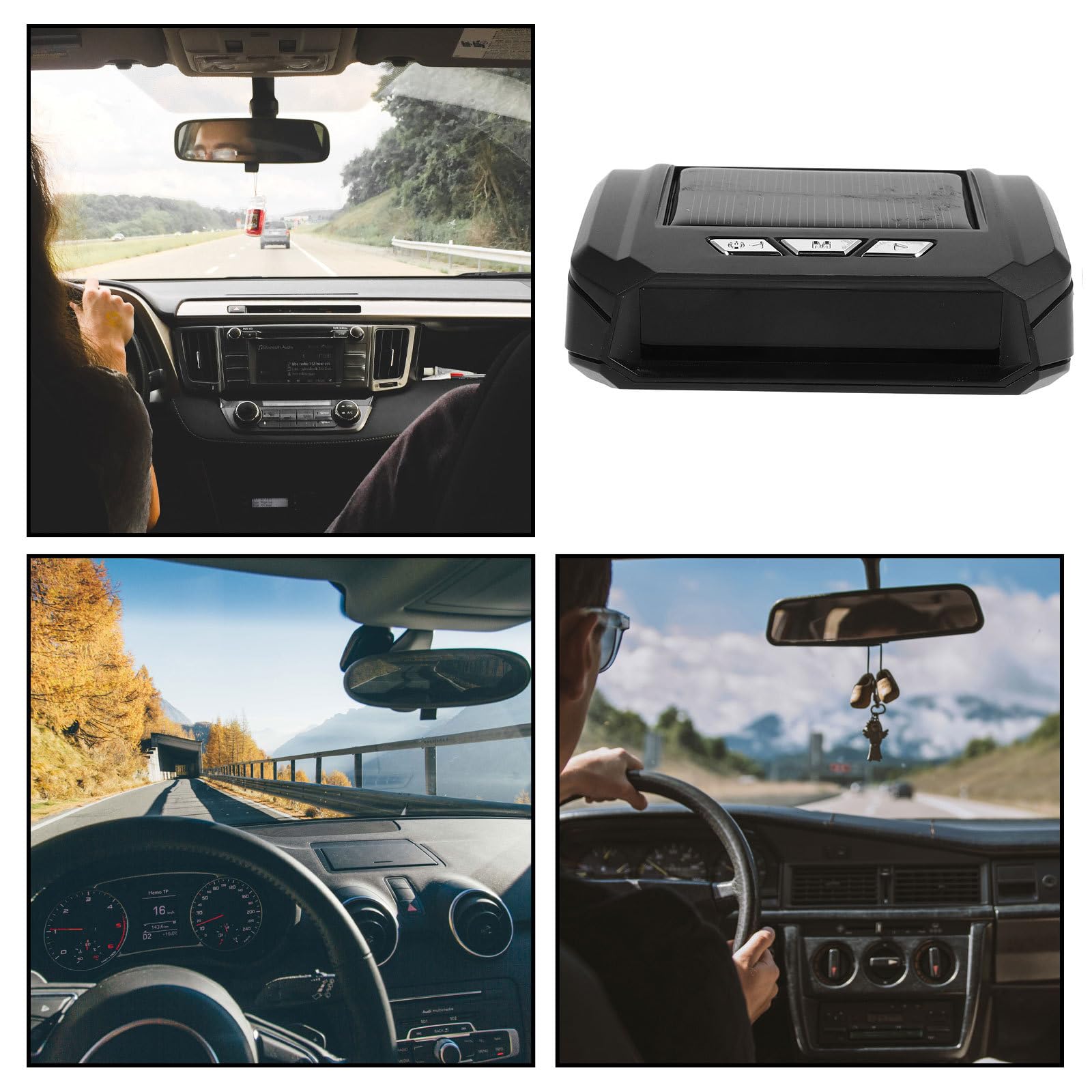 Reloj Electrónico Multifuncional para Coche con Pantalla de Temperatura y Fecha, Fácil Instalación, Material Abs, Adecuado para Salpicadero Negro