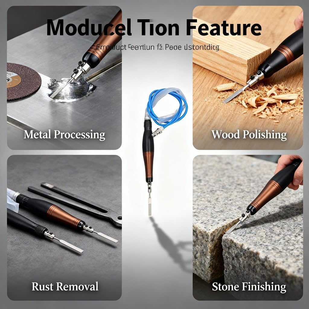 Air Reciprocating File Pneumatic Saw 0.6mm Stroke, 23000bpm, 1/4 Inch Inlet - Adjustable Speed, Lightweight Ergonomic Body, Ideal for Metal and Woodworking