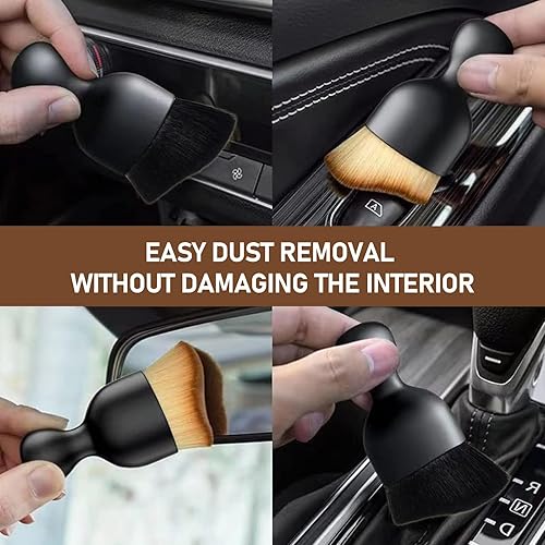 Miniatura 6 de Cepillo de limpieza interior de automóvil, cepillo para polvo, cepillo de belleza con detalle de cerdas suaves, salida de aire acondicionado,