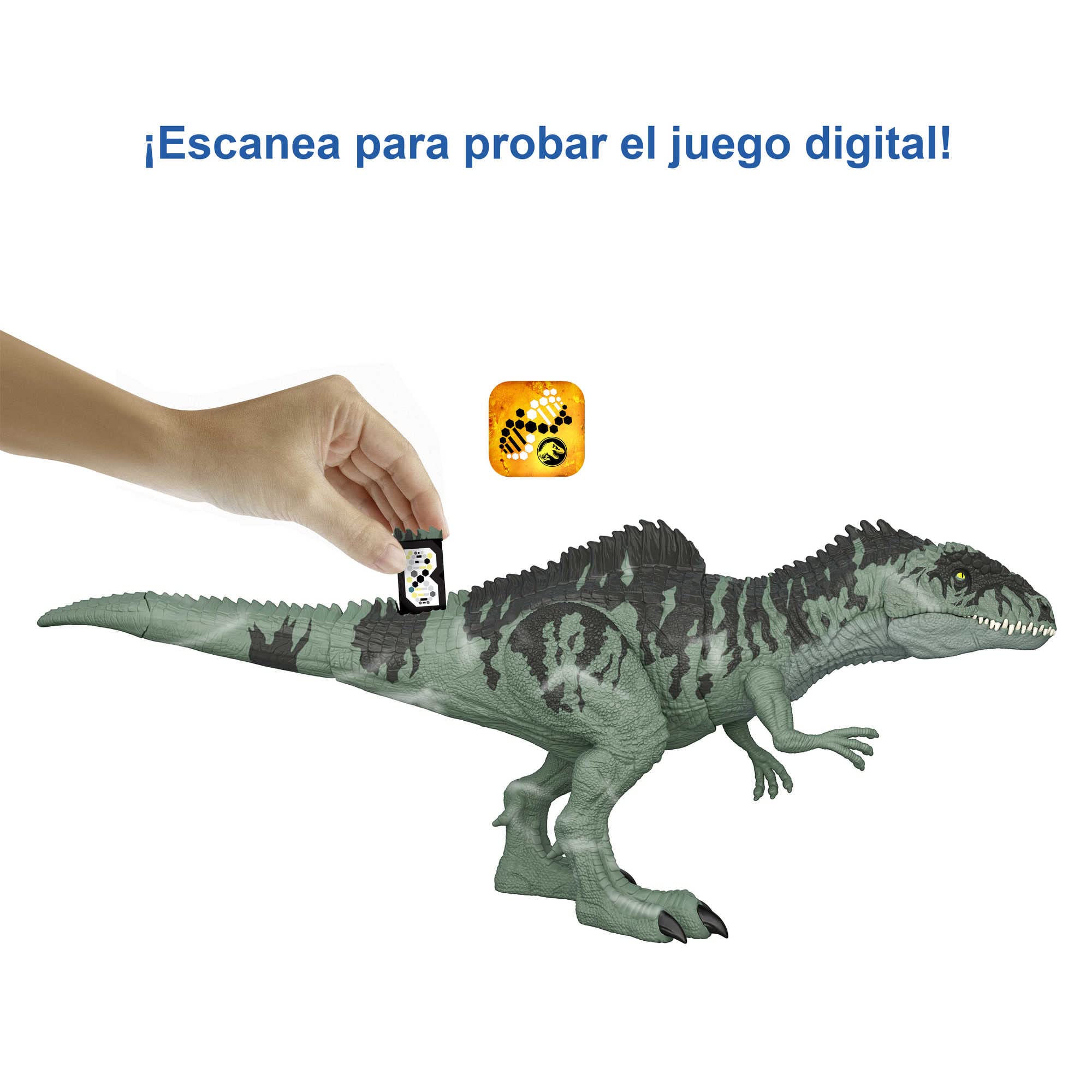 Mattel Jurassic World Dominion Strike N' Roar SIOC Figura de acción dinosaurio gigante articulado con sonidos, juguete +4 años (GYW86)