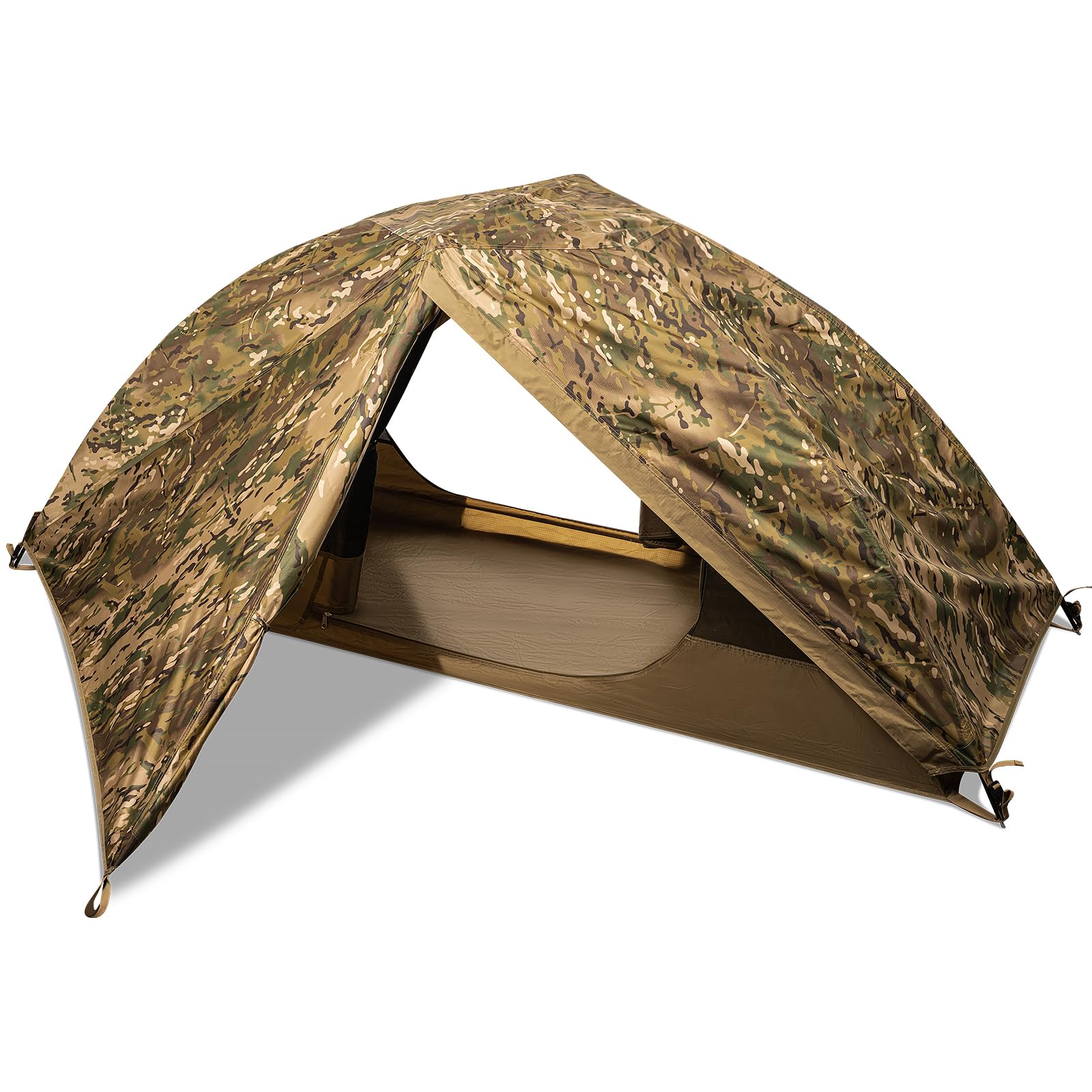 FREE SOLDIER Campingzelt Outdoor Ultraleichtes Einmannzelt In Camouflage, Outdoor-Camping,1 Person Zelt Abenteuer angelzelt einfach aufzubauen und zu tragen moskitoschutz,Wasserdicht