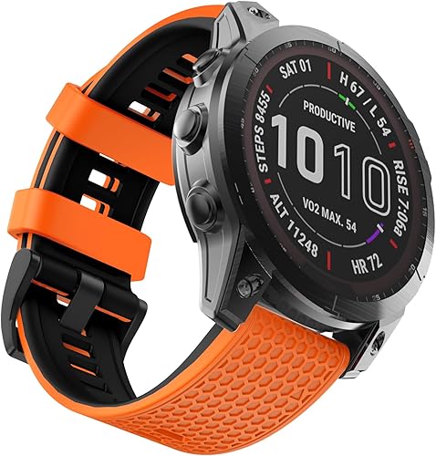Miniatura 1 de OVERSTEP Correa de reloj compatible con Fenix 5X, correa de reloj de silicona suave de 0.06 pulgadas de ancho para Garmin Fenix 5XFenix 5X PlusFenix
