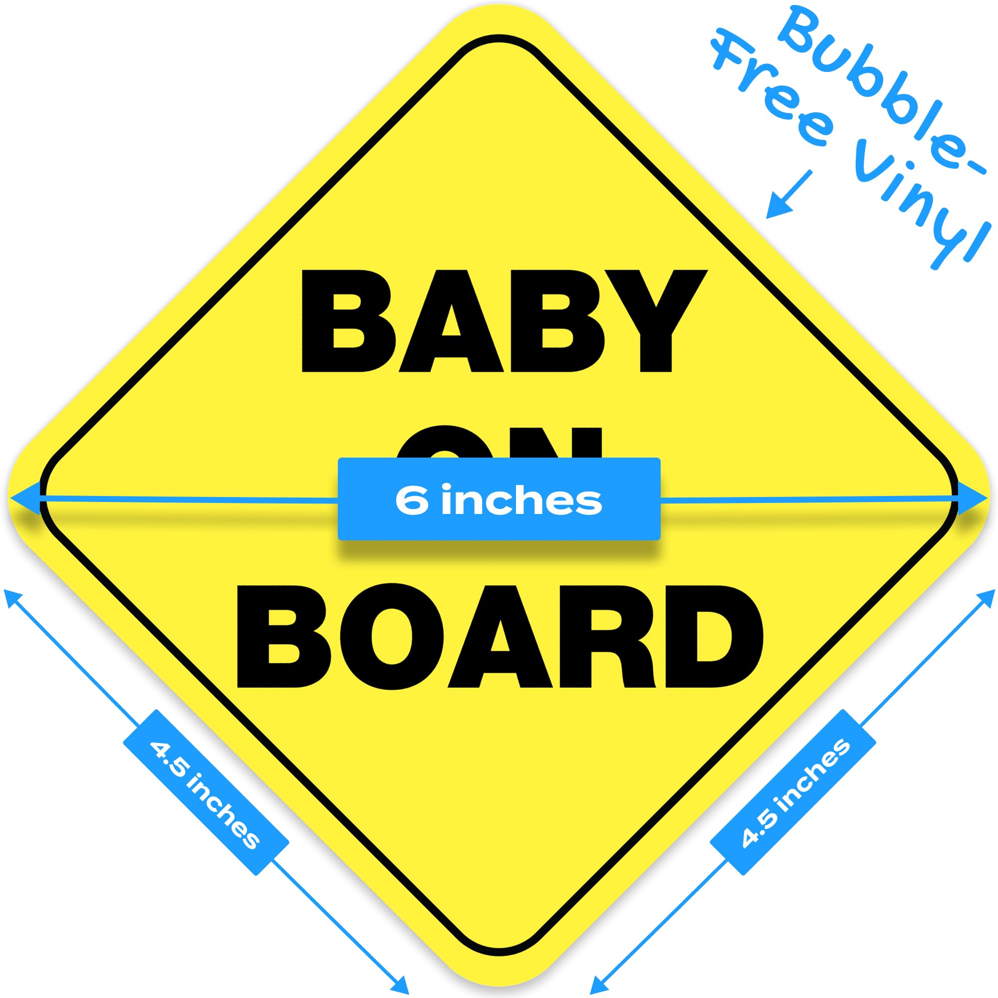 Babyhug Car Sign Boards & Stickers with Panda Print- Yellow