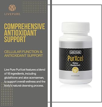 PURE PurXcel Antioxidant Supplement | 30 Capsules | Potent Antioxidant Blend with Glutathione & Superoxide Dismutase | Supports Skin, Joints & Natural Cleansing