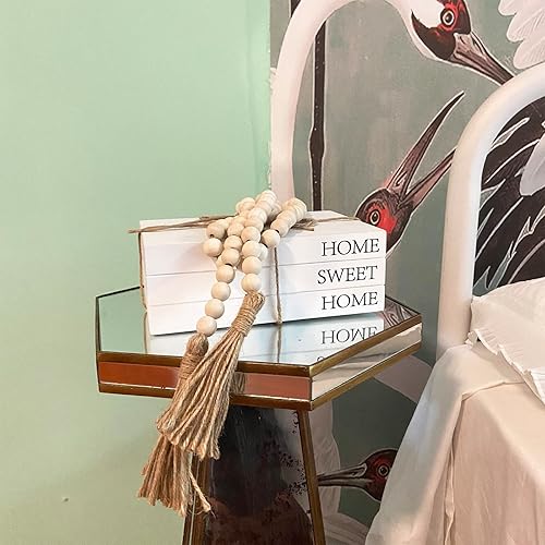 Miniatura 9 de Libros decorativos para decoración del hogar, libros de imitación blancos para decoración, libros de exhibición apilados de granja rústica con