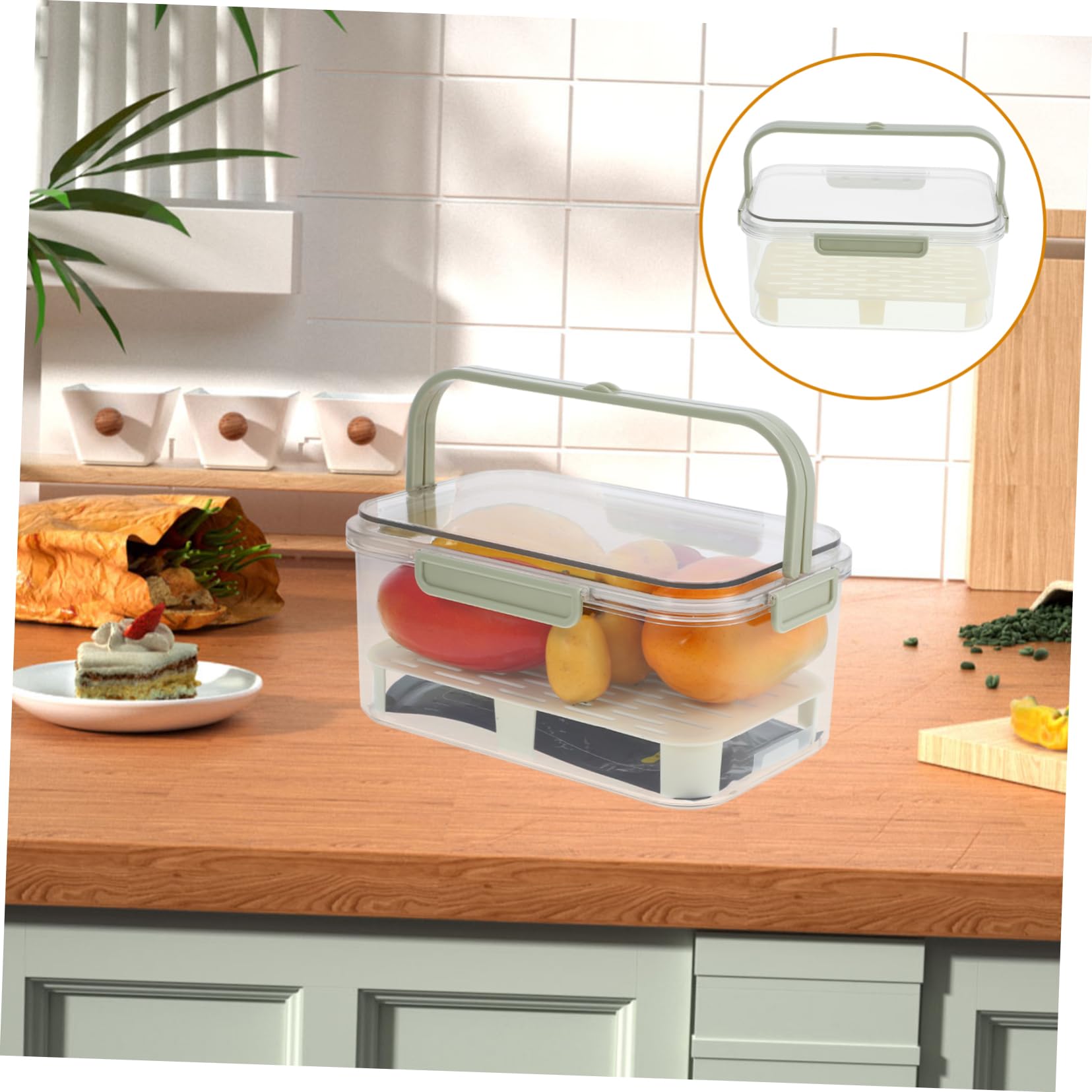 Alipis 2 Pezzi Più Croccante Deposito Alimentare Contenitori Di Cibo Vano Lunchbox Con Compartimento Contenitori Di Conservazione Degli Alimenti Congelatore Frigoriferi Contenitore Pp