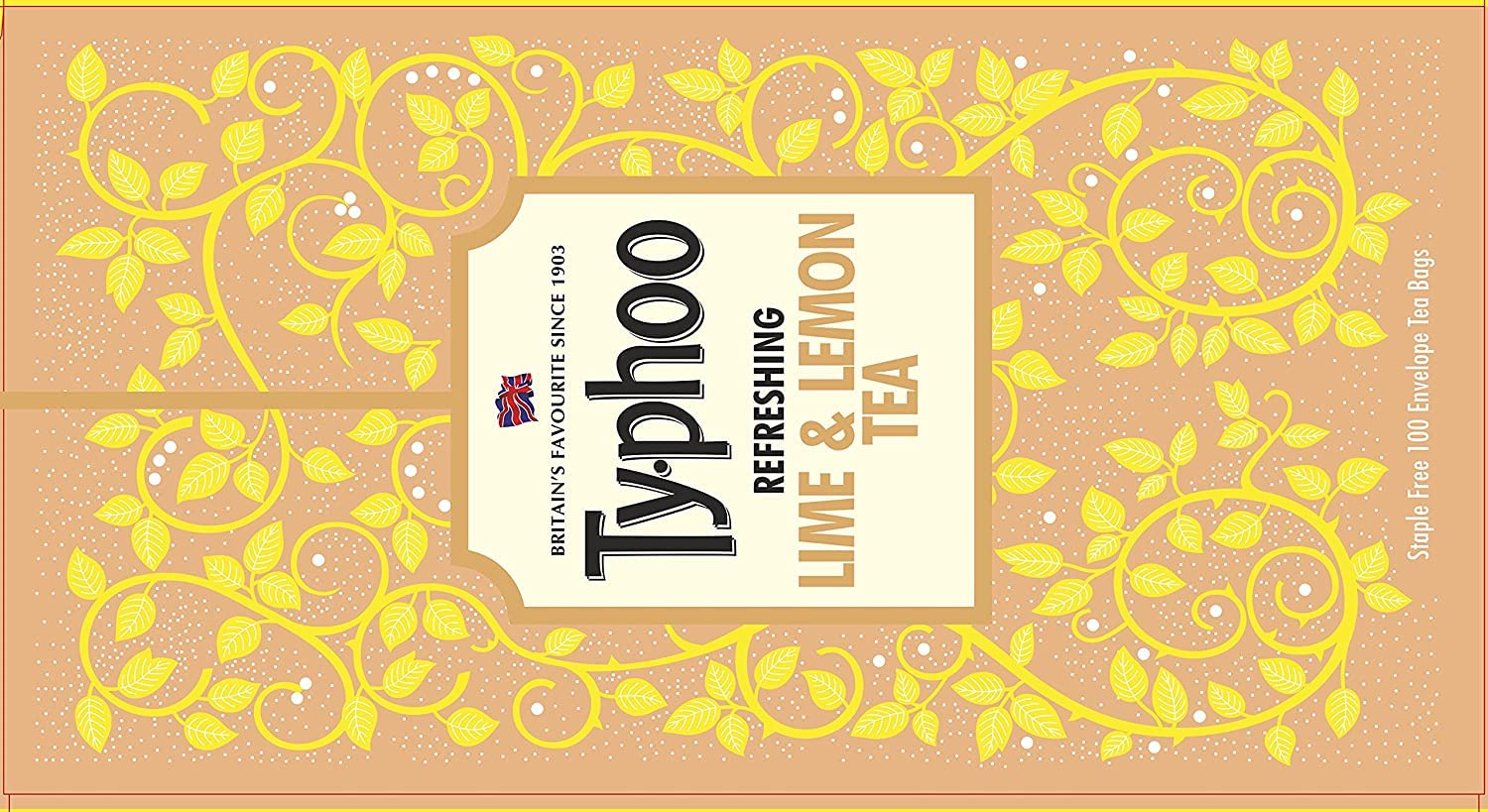 Typhoo Refreshing Lime and Lemon Tea, 100 X 1.8 g Amazon.in Grocery
